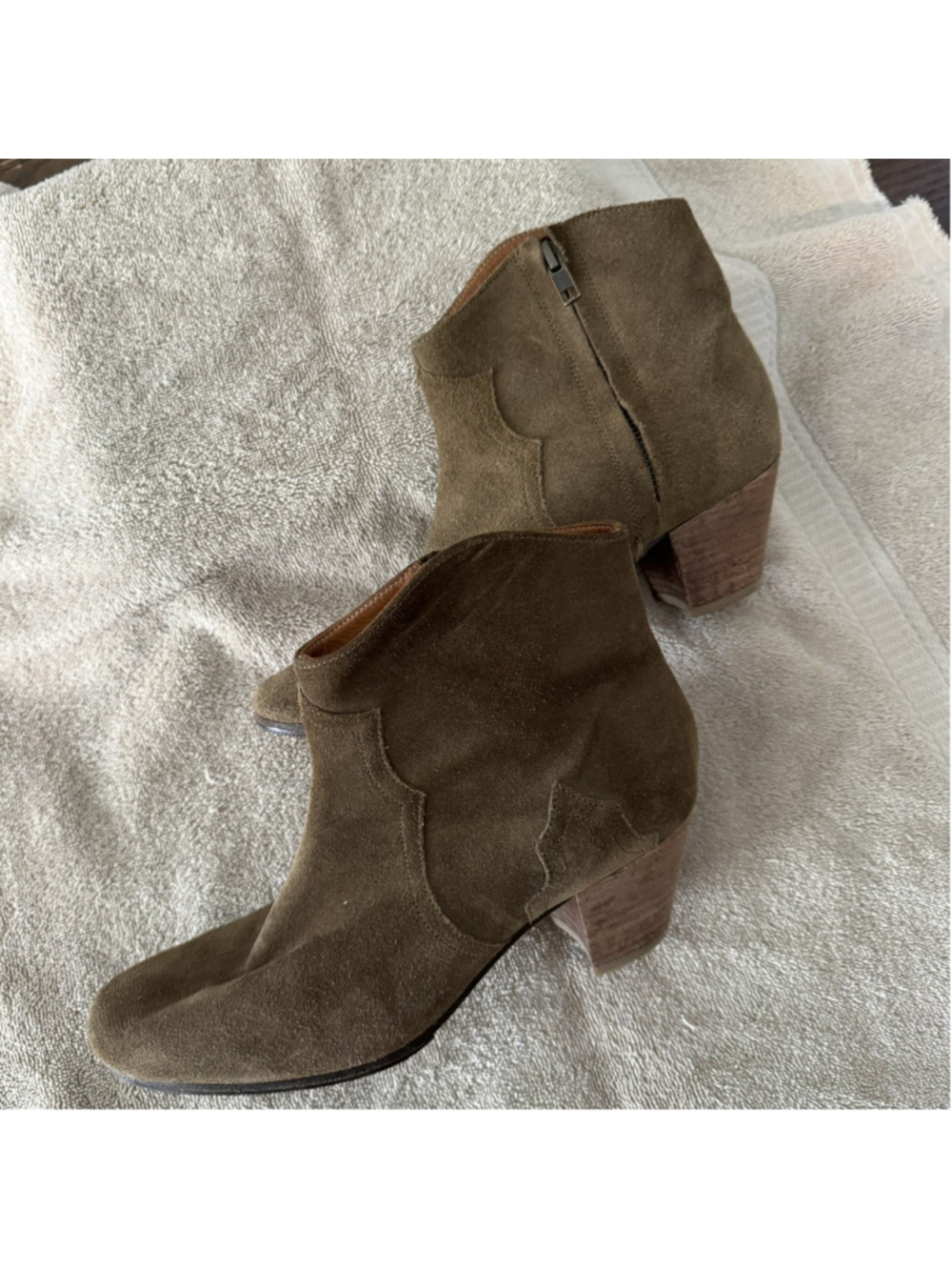 Isabel Marant Dewina Suede Dicker Ankle Boots Booties Tan Brown Suede Womens 38